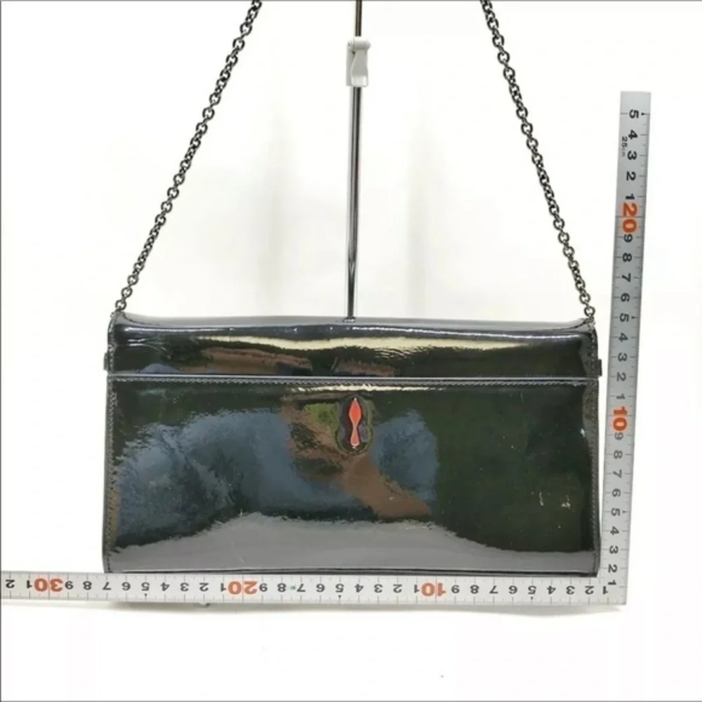 Christian Louboutin Riviera Black Patent Leather Clutch